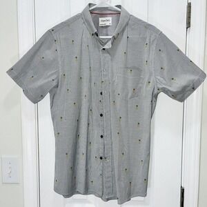 Sovereign Codes Los Angeles Button Up Shirt Men's Medium Short Sleeve Striped